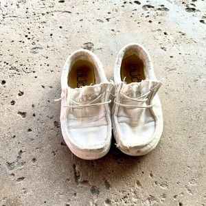 Little Girl White Hey Dude Shoes